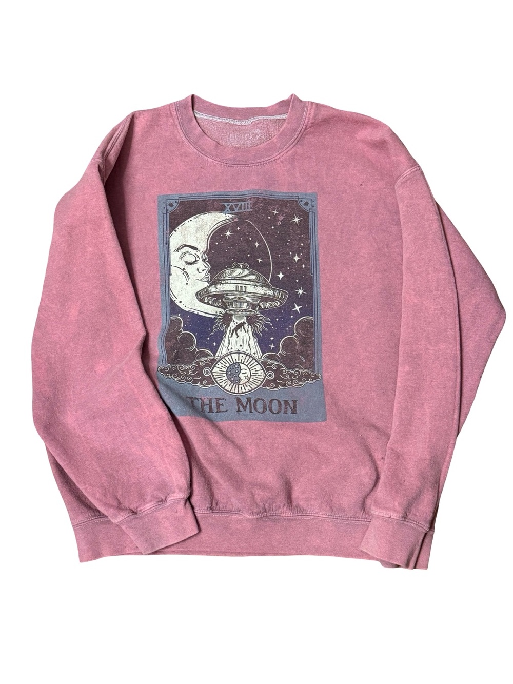 The Moon Graphic Crewneck Sweatshirt - Dusty Rose